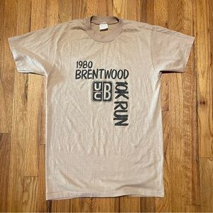 Vintage Sport T 1980 T Shirt Brentwood 10k Run Single Stitch